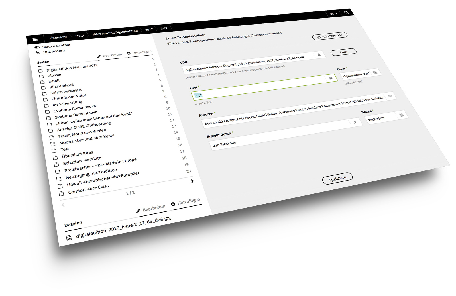 Zentrale Pflege der Daten
