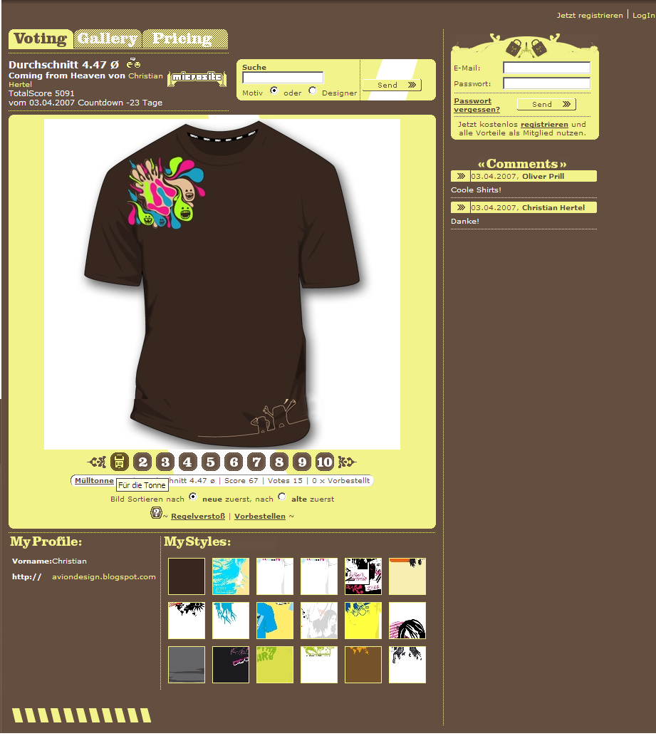 Voting Bewerten, kommentieren, mitmachen und gewinnen. Mit dem eigenen Profil konnte sich jeder optimal präsentieren.